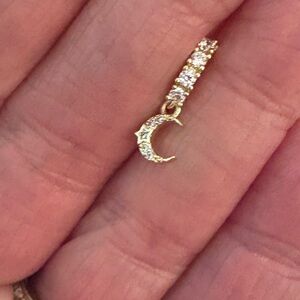 Nose Ring- Copper Zirconia moon, Nose Ring in Gold Tone with sparkling Zirconias